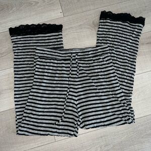 Black and grey stripped pajama pants
